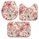 Jogo Tapetes Para Banheiro Floral Rosa Único