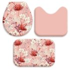 Jogo Tapetes Para Banheiro Flores Rosas Único