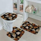 Jogo Tapetes Para Banheiro Flowers Gold And Sivler Único