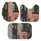 Jogo Tapetes Para Banheiro Geometric Elements Colors Único