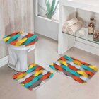 Jogo Tapetes para Banheiro Geométrico 3D