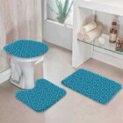 Jogo Tapetes para Banheiro Geométrico Azul