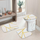 Jogo Tapetes Para Banheiro Geométrico Gold Único