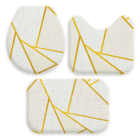 Jogo Tapetes Para Banheiro Geométrico Gold Único