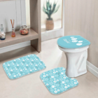 Jogo Tapetes Para Banheiro Happy Easter Fundo Azul Único