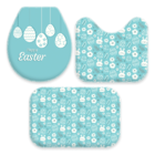 Jogo Tapetes Para Banheiro Happy Easter Fundo Azul Único