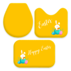 Jogo Tapetes Para Banheiro Happy Easter Laranja Único