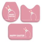Jogo Tapetes Para Banheiro Happy Easter Rosê Único