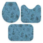 Jogo Tapetes Para Banheiro Itens Marinha Único