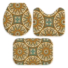 Jogo Tapetes Para Banheiro Mandala Amarelo Único
