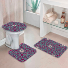 Jogo Tapetes Para Banheiro Mandala Bordo Único