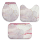 Jogo Tapetes Para Banheiro Marmorizado Rosa Único