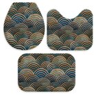 Jogo Tapetes Para Banheiro Ondas Único