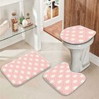 Jogo Tapetes Para Banheiro Ovos De Páscoa Rosa Único