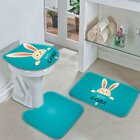 Jogo Tapetes Para Banheiro Páscoa Blue Happy Easter Único