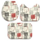 Jogo Tapetes Para Banheiro Quadrados Geométricos Único