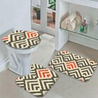 Jogo Tapetes Para Banheiro Setas Cinza E Vermelho Único