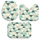 Jogo Tapetes para Banheiro Triângulos Verders