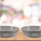 Jogo Tigela Melamina Plisse Cinza 22cm 2 Peças - Yazi