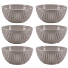 Jogo Tigelas Melamina Plisse Cinza Para Sobremesa Ou Salada 7