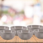 Jogo Tigelas Melamina Plisse Cinza Para Sobremesa Ou Salada 7
