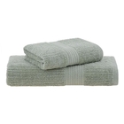 Jogo Toalha Banho E Rosto Buddemeyer Algodão Canelado Verde