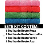 Jogo Toalhas 4 Peças - Rosto Algodão Coloridas Dhara Appel -