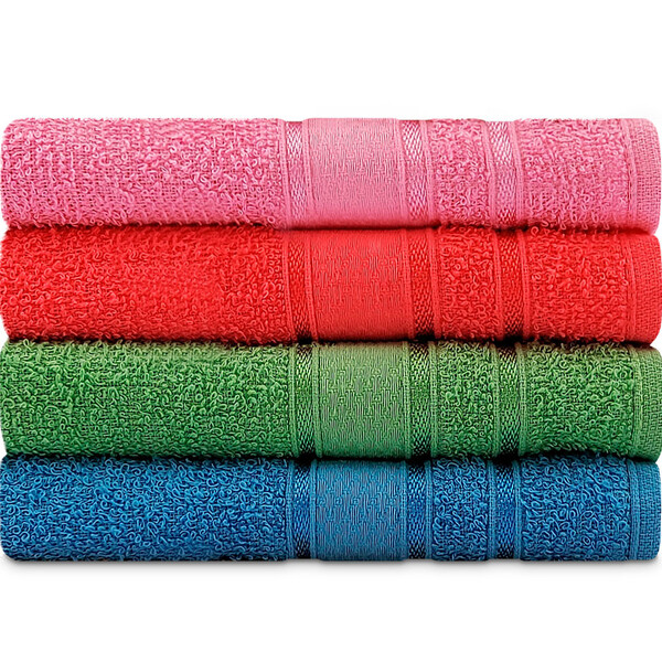 Jogo Toalhas 4 Peças - Rosto Algodão Coloridas Dhara Appel -