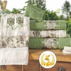 Jogo Toalhas Banho 5 Peças Amore - Tabaco - Verde - 100% Algo