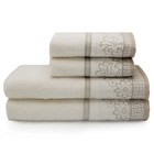 Jogo Toalhas Banho 5 Peças Classic Di Fiori Pérola E Castanho