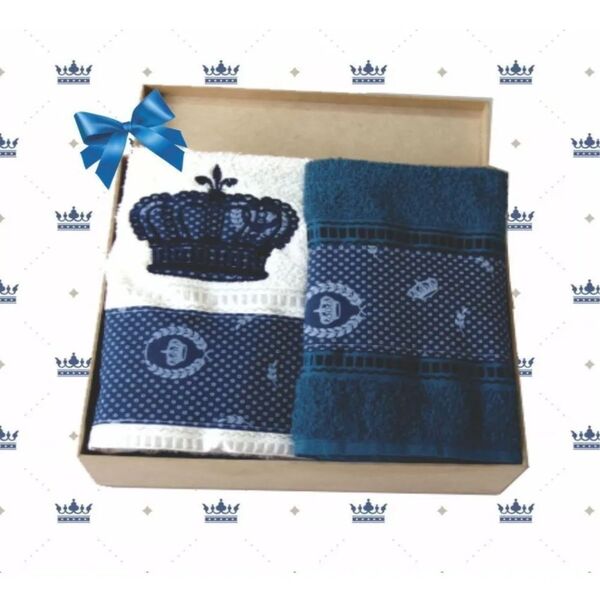 Jogo Toalhas Banho 5 Peças Em Caixa De Madeira Luxo