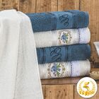 Jogo Toalhas Banho 5 Peças Ponto Russo - Azul - 100% Algodão