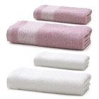 Jogo Toalhas Banho Santista 4p Platinum Rosa Branco