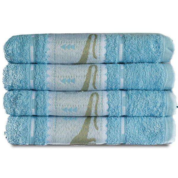 Jogo Toalhas De Banho Infantil 4 Peças Azul