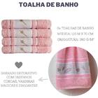 Jogo Toalhas De Banho Infantil 4 Peças Rosa