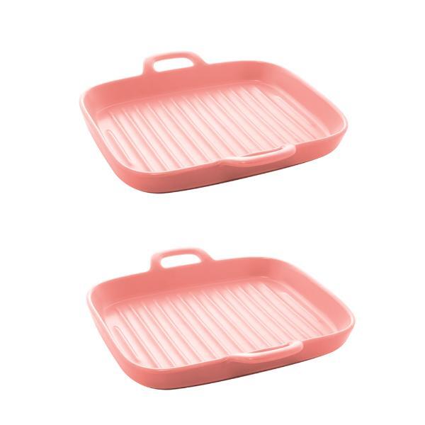Jogo Travessas Bon Gourmet Nórdica 19x3cm 2 Peças Rosa