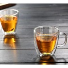 Jogo Xícara De Chá Vidro Borosilicato Parede Dupla 200ml 2 Pe