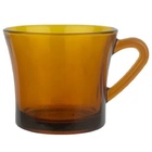 Jogo Xicaras Cha Cafe Vidro Ambar Vidro 4pcs