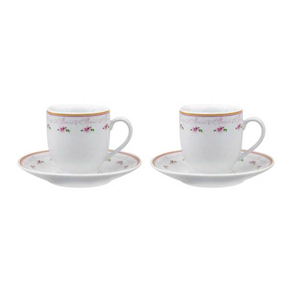 Jogo Xícaras De Porcelana Para Café 90ml Classic Roses