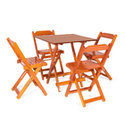Jogos Conjuntos Mesa Bar Dobrável Madeira 70x70 Com 4 Cad. Me