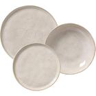 Jogos Pratos 18 Peças Cerâmica Stoneware Bio Latte Rasos Fund