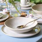 Jogos Pratos 18 Peças Cerâmica Stoneware Bio Latte Rasos Fund