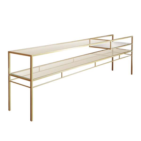 Josh - Buffet Com Nicho Espelhado Charlotte - Dourado - 250cm