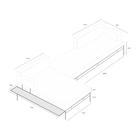 Josh - Sofá Com Chaise Billard - Preto - 320cm