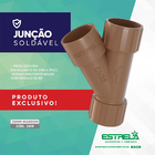 Junção Soldável Pvc 25mm 3/4 Ponta Bolsa 45 Marrom Estrela