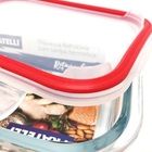 Ki 2 Potes Herméticos Vidro Quadrado Tampa Com Trava 310ml E