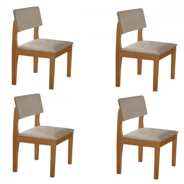 Ki 4 Cadeiras Turim Cinamomo/capuccino  - Lj Móveis