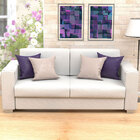 Ki Almofada Roxa E Bege Composê 4 Unidades 45cm Com Refil De