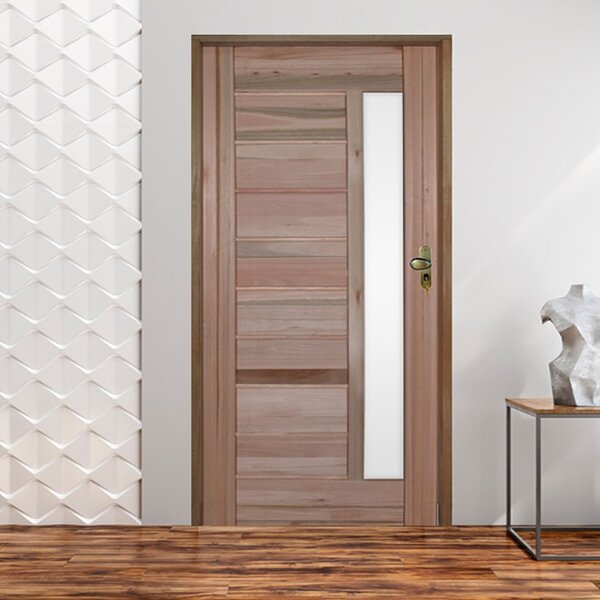 Ki Porta De Madeira Bbb Com Visor 210x72cm Batente 11cm Fecha