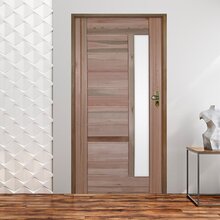 Ki Porta De Madeira Bbb Com Visor 210x82cm Batente 11cm Fecha